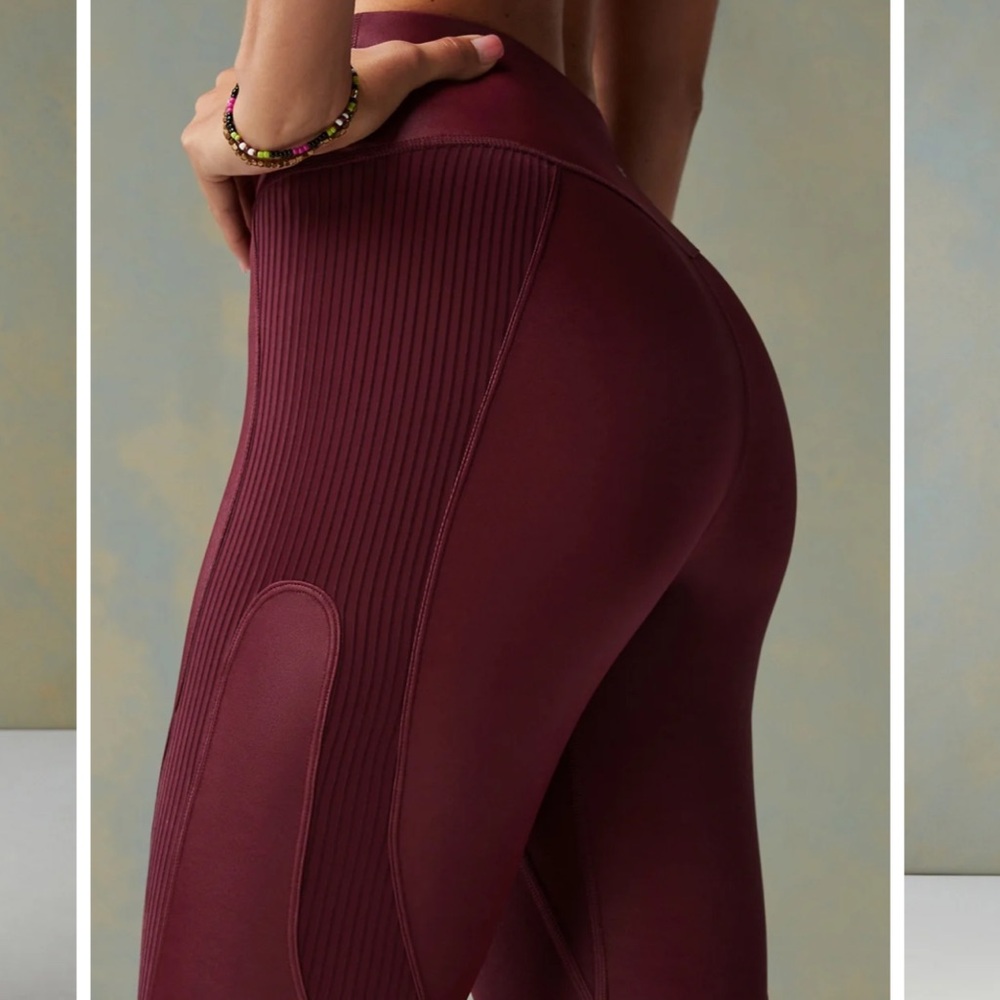 Fabletics Motion365+ Contour High-Waisted Legging in Merlot Shine Size: Medium - Picture 2 of 10